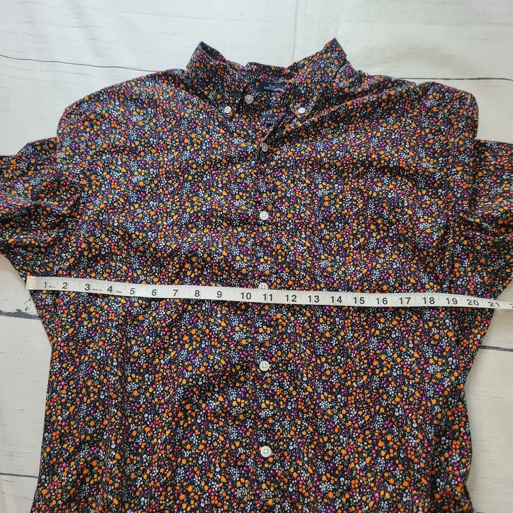 J. Crew Size‎ XL Slim Untucked Flex Floral Button Up Shirt Preppy Casual